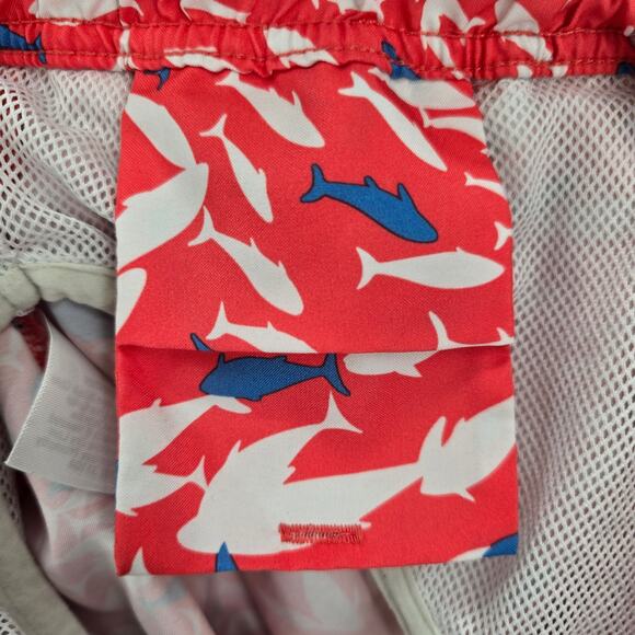 Crown & Ivy Pink Shark Fish Board Mesh Lined Swimwear Pants Shorts M Medium - Picture 6 of 8